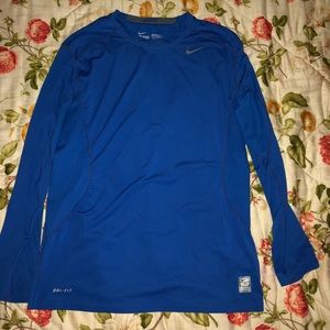Nike pro combat shirt men size large blue